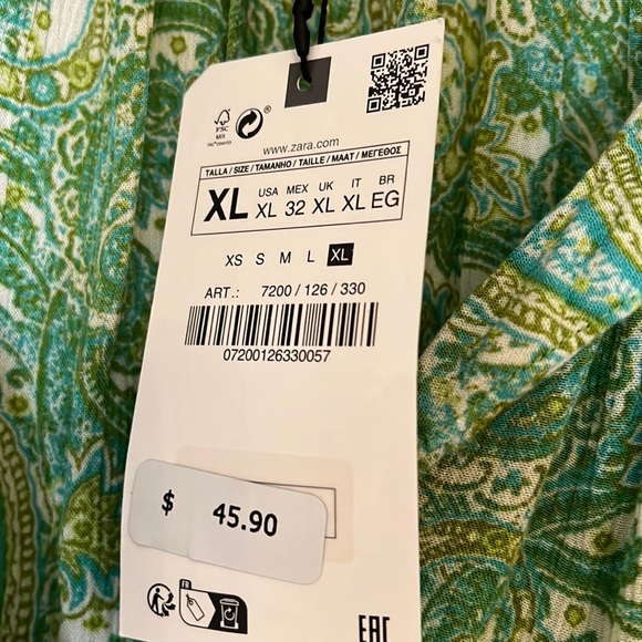 Zara beaded printed blouse.sz XL. NWT. - Picture 4 of 6